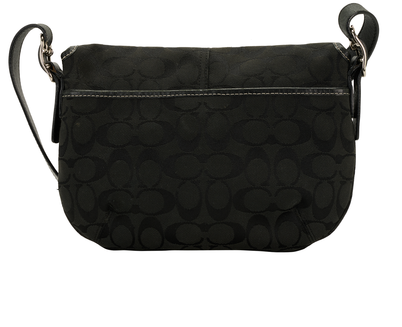 Signature Shoulder Bag, &pound;120, Handbags, Black, Canvas, Back view